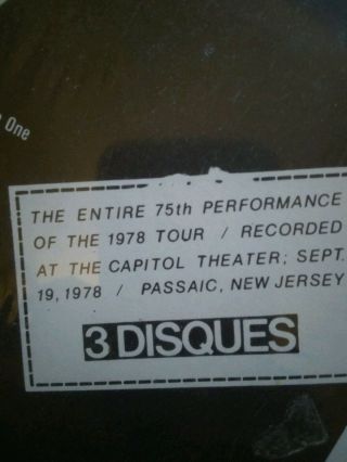 vtg BRUCE SPRINGSTEEN Rare Live BOX Set 3 VINYL LP ' s Passaic NJ Sept 1978 7