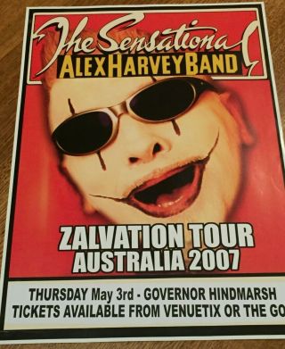 The Sensational Alex Harvey Band Rare Aussie/oz Tour Promo Poster