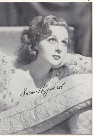 Susan Hayward - Hollywood Movie Star " Paramount Pictures " Publicity 1940s Fan Pict