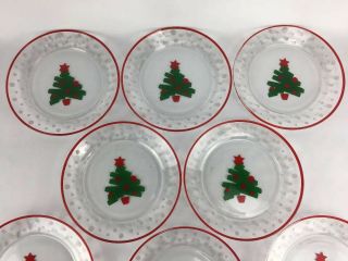 Vintage 8 Arcoroc Red Star & Rim Christmas Tree Plates 8 