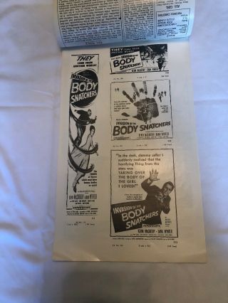 1956 Movie Invasion Of The Body Snatchers Illustrated Movie Press Book Posters 3