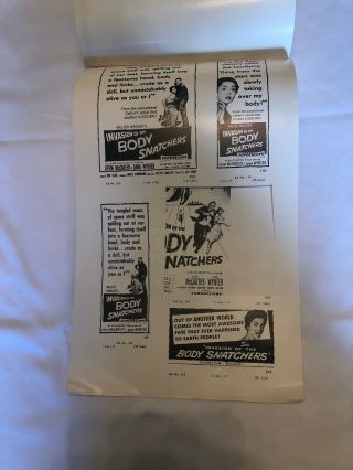 1956 Movie Invasion Of The Body Snatchers Illustrated Movie Press Book Posters 5