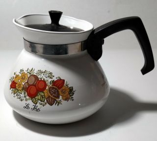 Corning Ware 6 Cup P - 104 - 8 Teapot,  Spice Of Life Pattern