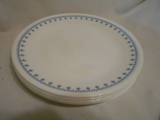 6 Vintage Corelle Blue Snowflake Lunch / Salad Plates 8 1/2 " 1 0f 2