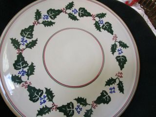 Nicholas Mosse Irish Pottery Extra Large Cake Plate Or Wall Plaque Holly Pattern