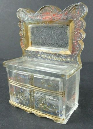 L.  E.  Smith Glass Co.  Antique Glass Candy Container Dresser W/mirror