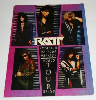 Ratt 1985 - 1986 " Invasion Of Your Privacy " World Tour Program