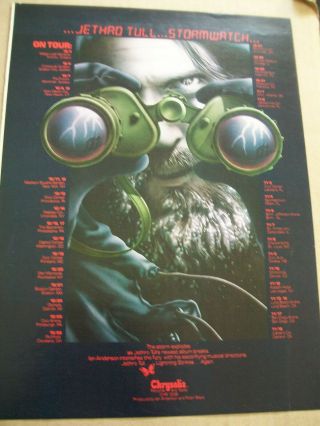Jethro Tull 1979 Ad - Stormwatch/october November Tour Dates Cities Venues
