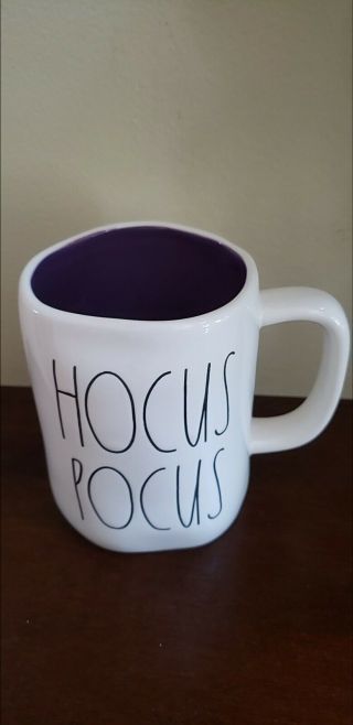 Rae Dunn 2019 Halloween Hocus Pocus Mug (purple Inside)