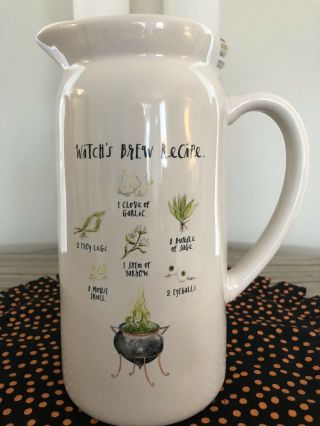 Rae Dunn Halloween Witch’s Brew Recipe Pitcher Nwt Htf