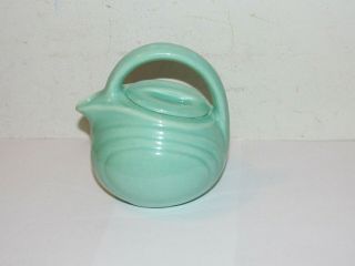 Red Wing Art Deco Pottery Small Pitcher Or Creamer Green/teal With Handle & Lid