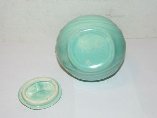 Red Wing Art Deco Pottery Small Pitcher or Creamer Green/Teal with Handle & Lid 4