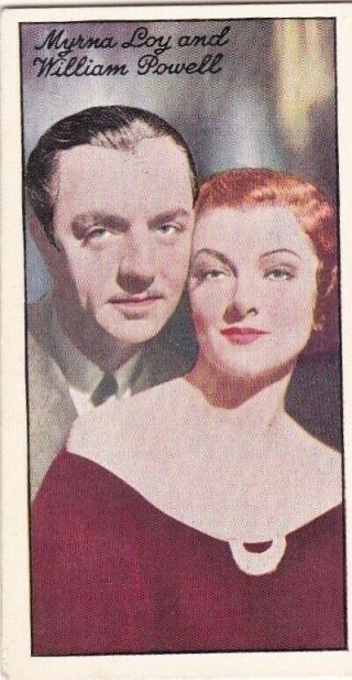 Myrna Loy & William Powell - Carreras Hollywood " Famous Film Stars " 1935 Cig Card