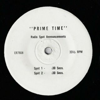 Prime Time : Movie Radio Spots - 7 Inch : 33 Rpm Record