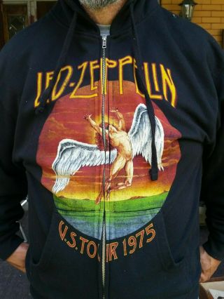 Led Zepplin Us Tour 1975 Zippered Hoodie