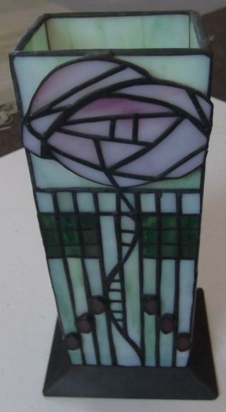 Charles Rennie Mackintosh Design,  Quality Hand Made Stained Glass Vase