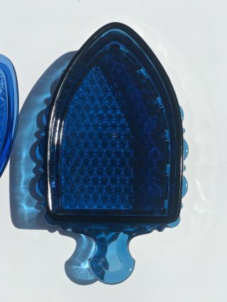 Vintage Imperial LG Wright SAD Cobalt Blue Glass Candy Dish Butter Dish Trinket 3