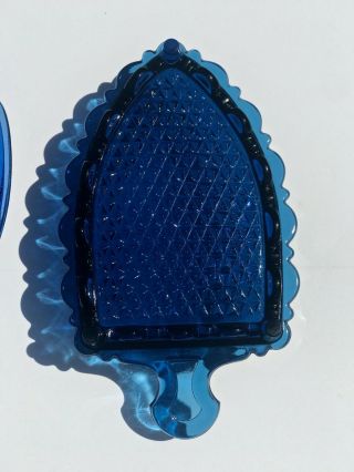 Vintage Imperial LG Wright SAD Cobalt Blue Glass Candy Dish Butter Dish Trinket 5