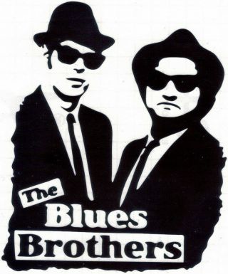 The Blues Brothers 3 Jake & Elwood Peel & Rub On Black Vinyl Decal