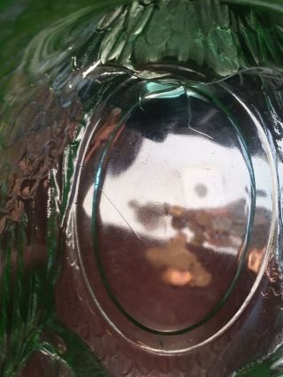 CAMBRIDGE URANIUM GLASS GREEN SWAN CANDY DISH WITH SPOON VASELINE GLASS 6
