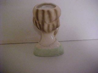 HEADVASE 5 1/2 INCH INARCO E - 193/M LT GREEN DRESS HAND PEARLS ROSE IN HAIR 3