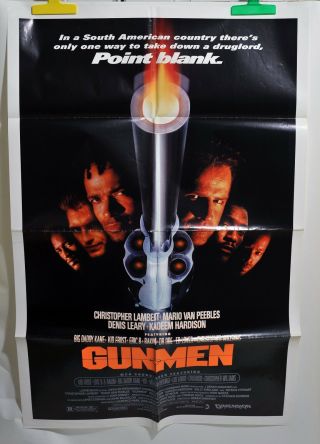 Mario Van Peebles Movie Poster Gunmen Folded One Sheet 40 " X 27 " 1993