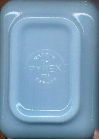 Vintage PYREX - DELPHITE BLUE - Small REFRIGERATOR - JAR / DISH w/ LID - 1950s 8