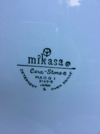 5 Plates MIKASA Maggi Cera - Stone Dinner & Salad Turquoise Olive Green Flowers 7