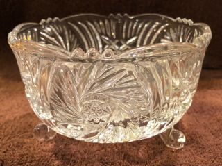 Anna Hutte Bleikristall 3 Footed Crystal Bowl 6 Inch Diameter