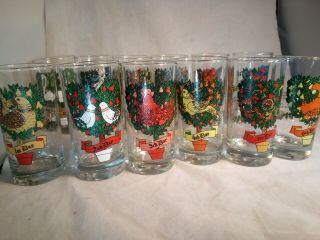 Vintage Twelve Days Of Christmas Glass Set 12 American Glass 2350