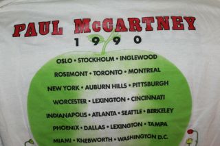 1990 Paul McCartney Flowers In The Dirt Concert World Tour T Shirt XL 4