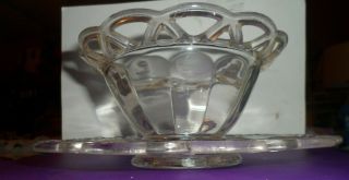 Vintage Imperial Glass Crocheted Lace Edge Clear Mayonnaise Bowl And Liner