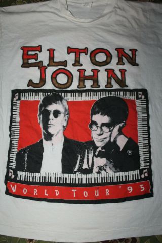 1995 Elton John World Tour Shirt L Concert Rare