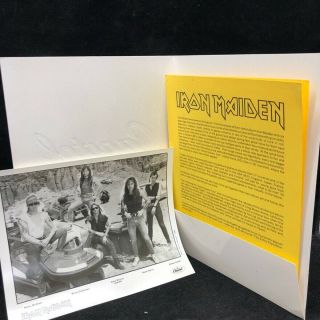 Iron Maiden 1986 Somewhere In Time Capitol Records Press Kit Bio,  Promo Photo