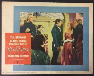 Yul Brynner Charlton Heston Claire Bloom The Buccaneer 1958 8 Lobby Card 139