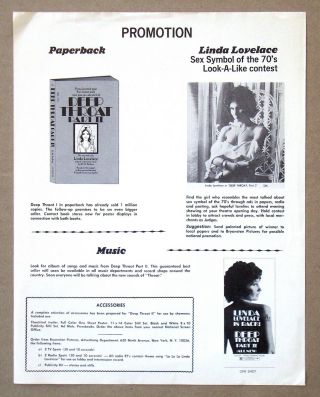 DEEP THROAT PART II Linda Lovelace SEXPLOITATION PRESSBOOK 3