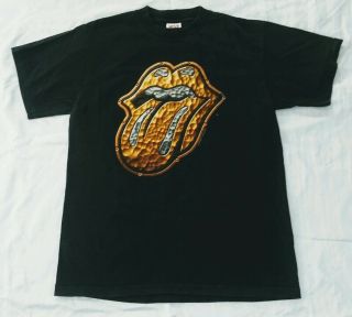 1997 Rolling Stones Bridges To Babylon Tour Black T - Shirt 2 - Sided Med.