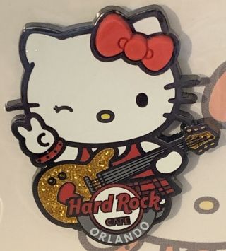 Hard Rock Cafe Orlando 2019 Hello Kitty Playing Guitar Pin On Card Le 300
