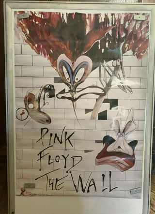 Pink Floyd The Wall Vintage 1980 Lp /tour Poster Very Rare Gerald Scarfe