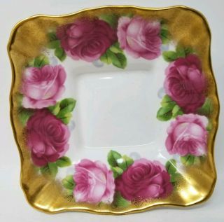 Royal Albert Old English Rose Heavy Gold Nut And Candy Dish