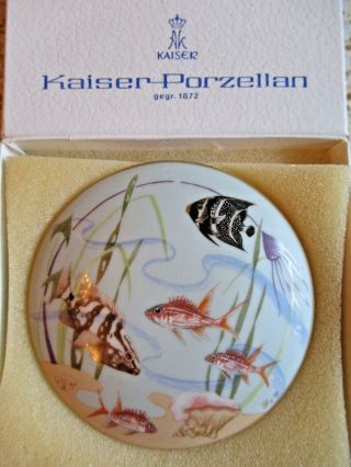 Vintage 1980s Kaiser - Porzellan Trinket Box Porcelain Bahamas Carribean Fish