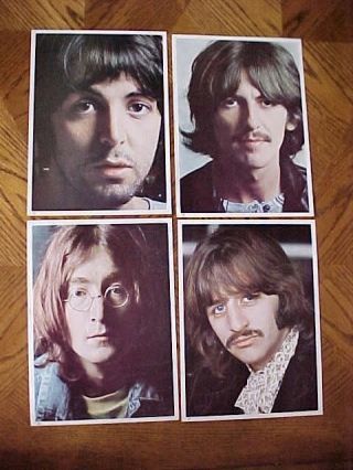 Vintage Set Of 4 Beatles Poster Photos U.  S.  A.