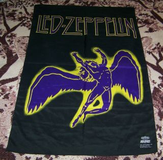 Vintage 1993 Led Zeppelin Swan Song Lp Cd Art Tapestry Banner Flag Wall Hanging