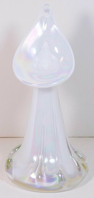 Jack In The Pulpit Vase Iridescent Art Glass Signed Hat Herb A Thomas Hand Blown