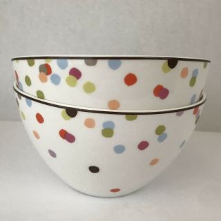 Lenox Kate Spade Market Street Confetti Set Of 2 Soup Bowls Multocolor Dots
