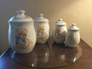 Tienshan Theodore Country Bear 4 Piece Canister Set