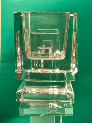 WATERFORD Crystal METROPOLITAN Square Votive Candle Holder 3” x 3” x 4”H Signed 3