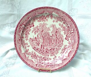 Buffalo China Ye Old Country Gardens Red Dinner Plate York Central Railroad