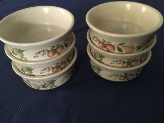 Set Of 6 Vintage Fruit - Cereal Bowls By Wedgwood Quince - Made In England