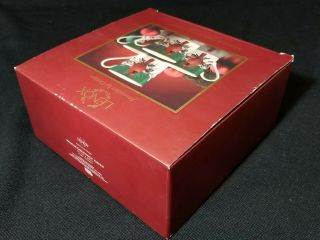 LENOX MUGS WINTER GREETINGS GREEN WITH RED CARDINALS CHRISTMAS Set of 4pc 8